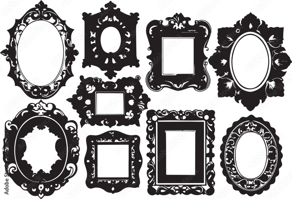 Set frames. Hand drawn vector illustration Set frames. Hand drawn vector illustration