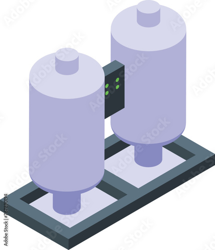 Tank gas energy icon isometric vector. Biogas sector pump. Bio plant industry