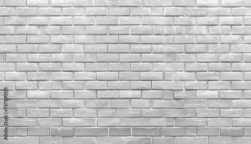 White light brick subway tiles wall texture wide background