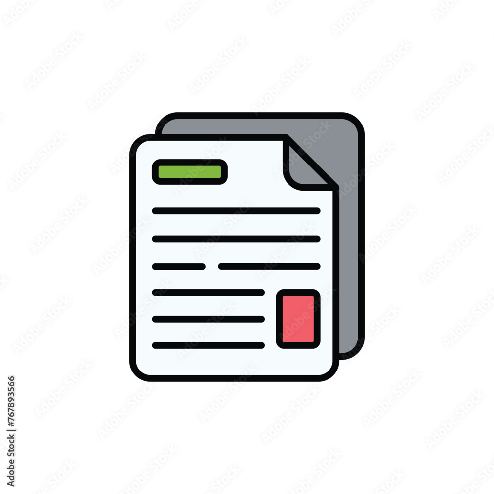 Document icon design with white background stock illustration