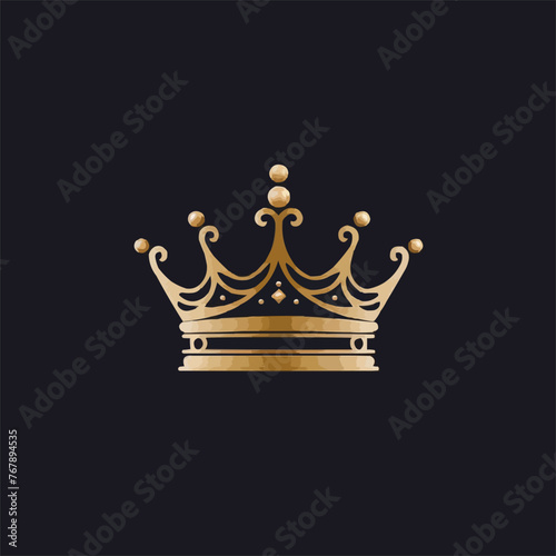 Luxury crown line logo design template -