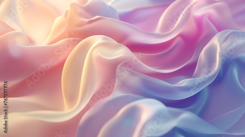Soft waves and folds of a silky fabric in pastel colors creating a soothing gradient effect.