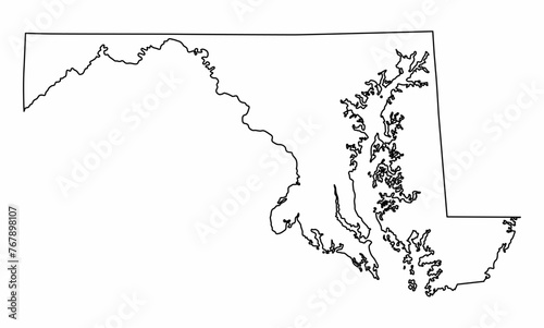 Maryland State map outline