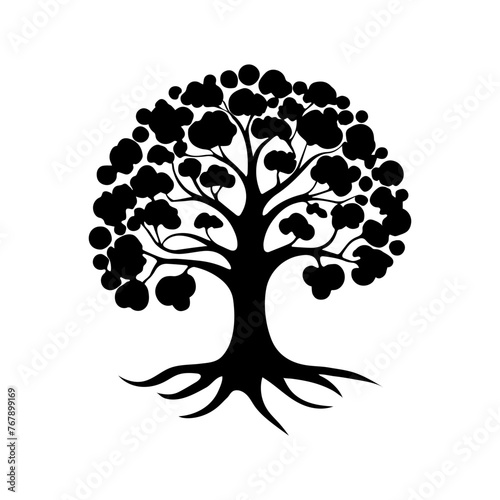 Family Tree black silhouette isolated