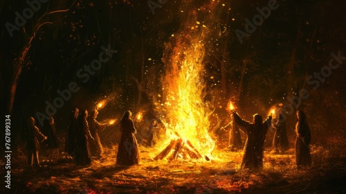 Mystical Forest Bonfire Ritual photo