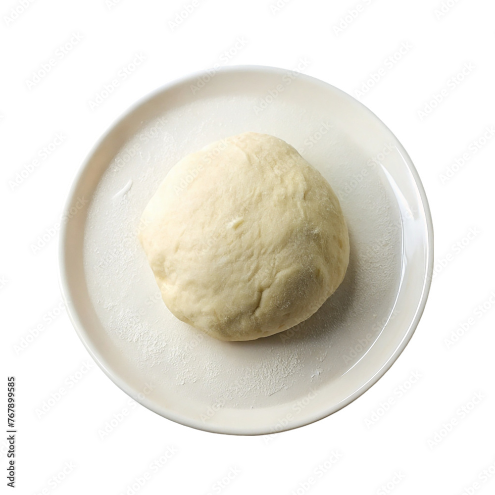 Raw dough on a plate isolated on transparent background. Top view. Raw dough on a plate isolated on transparent background. Top view.