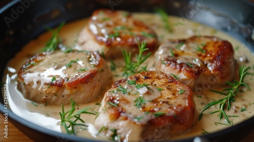 Pork Chops in Creamy Herb Sauce