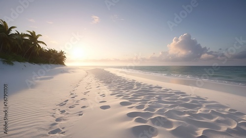 Footprint on beach sand 