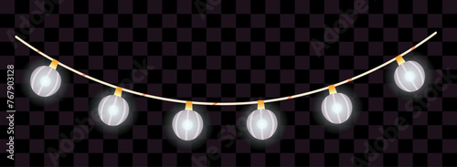 Christmas led garland with lamps with light on string