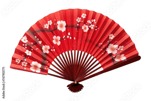 folding fan japan isolated on white. © Tidarat