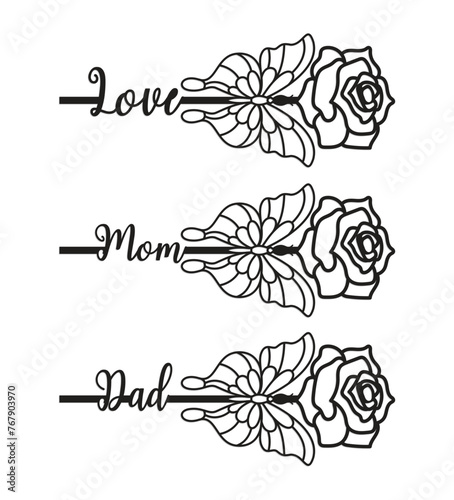 Laser Cut Valentine Rose gift design