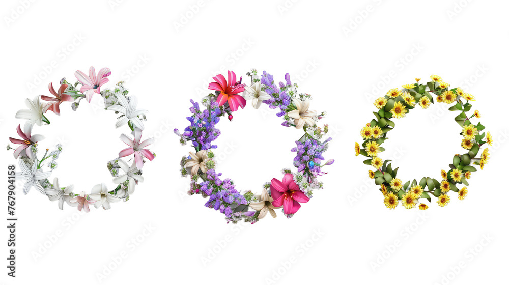 Eid Wreaths on Transparent Background PNG