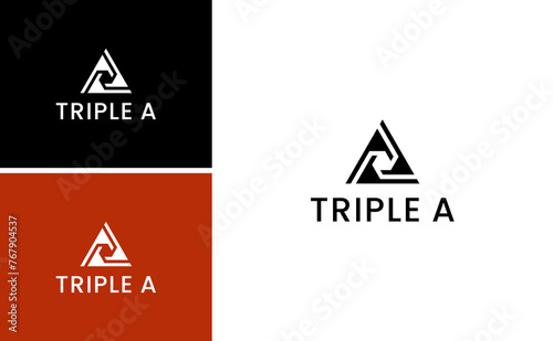 abstract triple A logo , geometric letter AAA vector design illustration