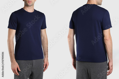 men's T-shirt mockup on the model