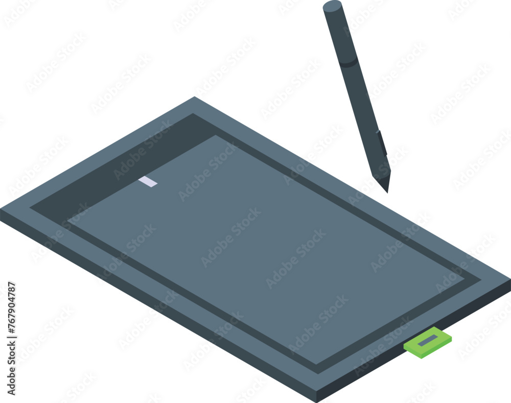 Tablet draw web design icon isometric vector. Electronic product. Css language Tablet draw web design icon isometric vector. Electronic product. Css language