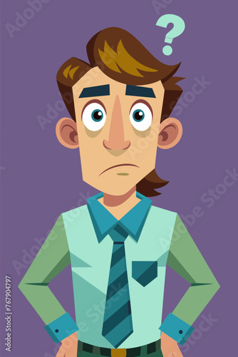 Young puzzled, doubtful, confused man thinking, trying to find solution, worried expression on his face, concept - Sorry, don't know how it happened. Copy space.