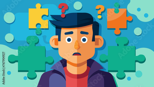 Young puzzled, doubtful, confused man thinking, trying to find solution, worried expression on his face, concept - Sorry, don't know how it happened. Copy space.