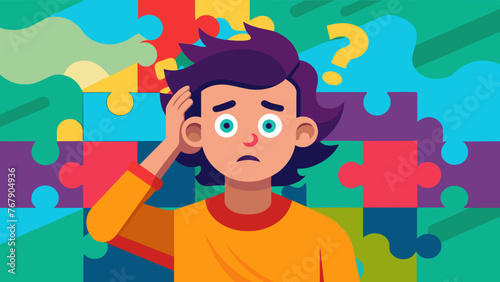 Young puzzled, doubtful, confused man thinking, trying to find solution, worried expression on his face, concept - Sorry, don't know how it happened. Copy space.
