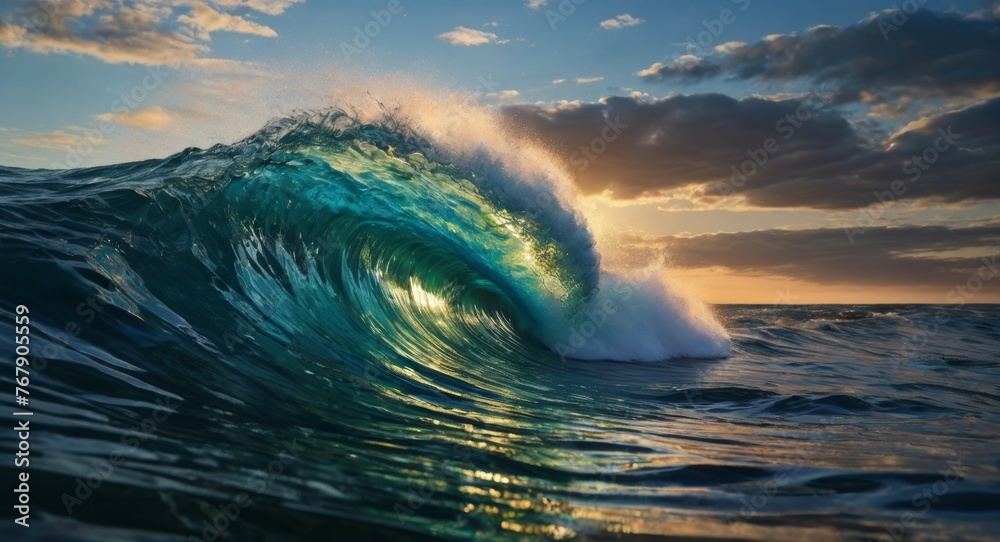 Vibrant Waves in the ocean - obrazy, fototapety, plakaty 