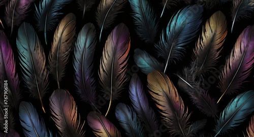 Dark toone feather background photo