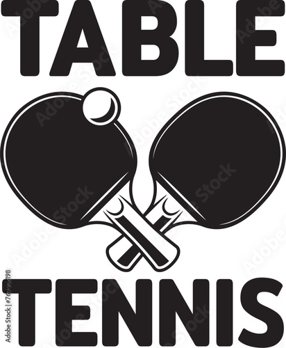 Table Tennis Illustration, Ping Pong Vector, Quote, Eps, Player, Sport, Game