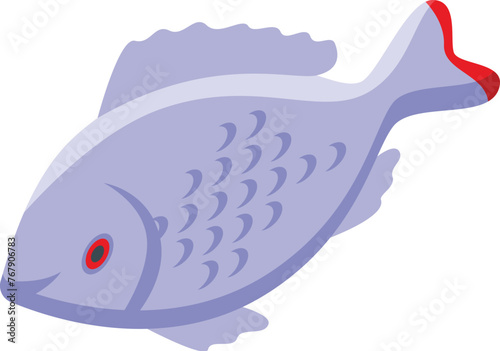 Catch fish icon isometric vector. Fishing hobby. Seafood angling industry