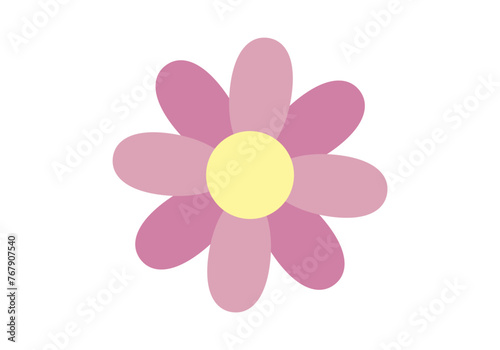 Flor de pétalos rosas en fondo blanco.