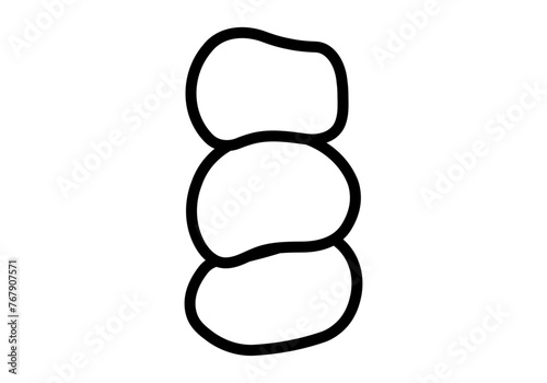 Icono de pila o hito de piedra en fondo blanco.