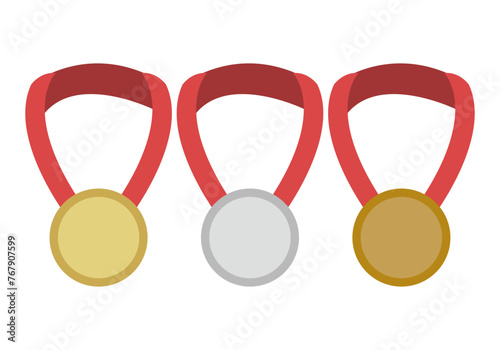 Tres medallas de bronce, plata y oro.