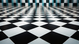 Black And White Checkered Floor Tiles background