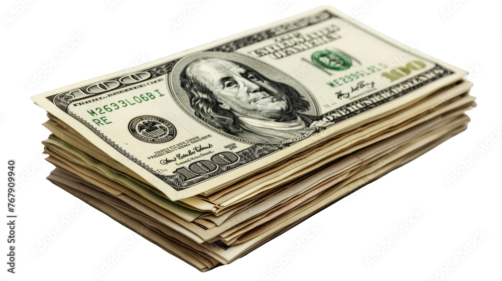 Money pile of packs of hundred dollar bills stacks isolated on transparent background. Money pile of packs of hundred dollar bills stacks isolated on transparent background.