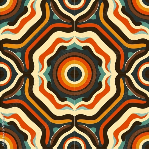 Seamless retro pattern. Trendy backgrounds in 70s style. Nostalgia, abstract modern geometric ornaments, vintage backgrounds, wallpaper