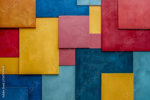 Vibrant Geometric Patchwork of Textured Colors for Abstract Background or Wallpaper Design