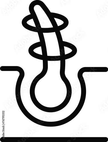 Hair health icon outline vector. Trichology therapy analysis. Medical restoration