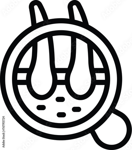 Hair analysis research icon outline vector. Trichology diagnosis. Haircare follicle treatment