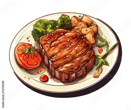 delicious looking steak vector illustration