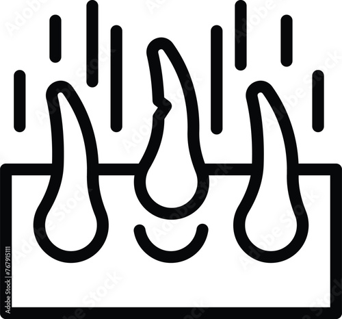 Hair examination icon outline vector. Haircare transplant therapy. Trichology diagnosis clinic