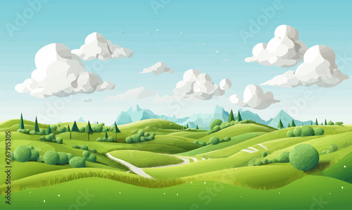 field vector simple 3d smooth cut and paste white isolated illustration