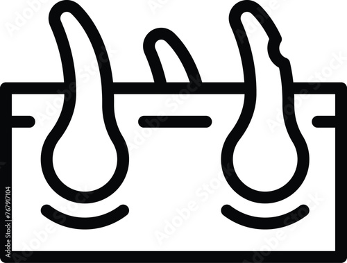 Hair bulb examination icon outline vector. Haircare health treatment. Trichology center