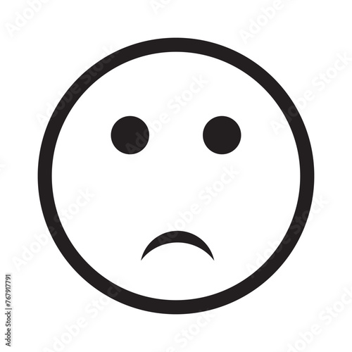 Happy smiley face or emoticon line art icon for apps and websites