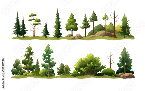 A series of trees with some of them being taller than others
