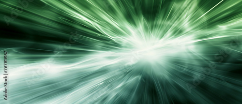 Dynamic Abstract Green Light Beams Radiating Energy With Ample Copy Space for Creative Design Use 
