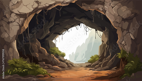 cave isolated vector style on isolated background illustration