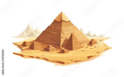 Pyramids of Giza isometric vector flat isolated illustration
