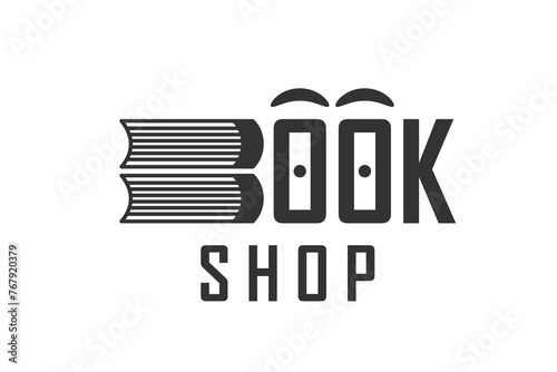 Book shop logo vector design illustration. Abstract business brand