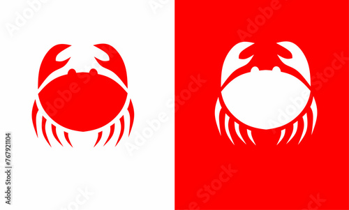 Illustration vector graphics of logo template symbol design of a small red crab