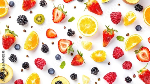 fruit salad for toddlers, perspective, white background 