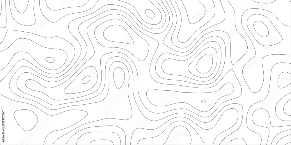Abstract topographic contours map background. Topographic map and landscape terrain texture grid. Terrain map illustration, Topo contour map on white background, Topographic contour lines.