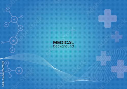 medical background with honeycomb pattern and text