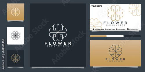  flower logo design. beauty salons, decorations, boutiques, spas, yoga, cosmetic and skin care products. premium business card